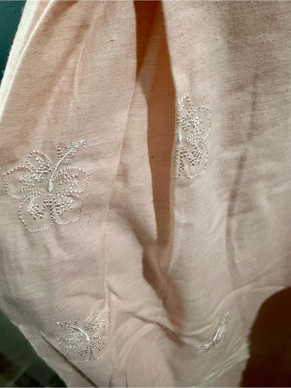 POL Light Pink Cotton Overall Jumpsuit with Lace Trim - Picture 6 of 7